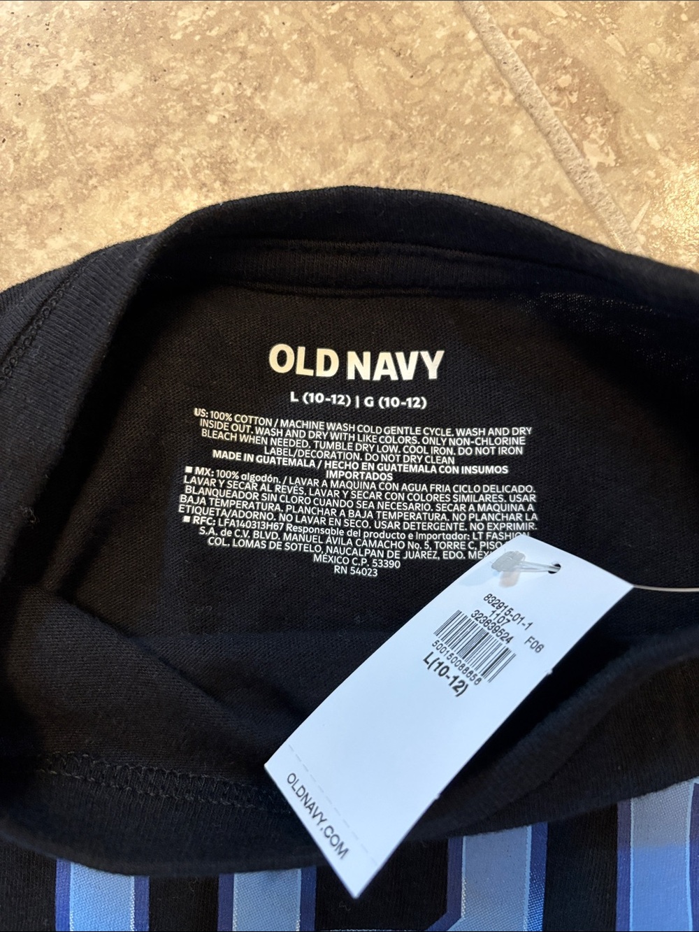 Old Navy Black Tee with Blue BRO Graphic - Picture 2 of 3